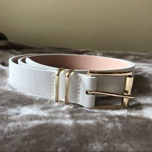 White Belt with Gold Hardware